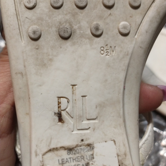 Ralph Lauren White Buckle Sandals - Picture 4 of 7